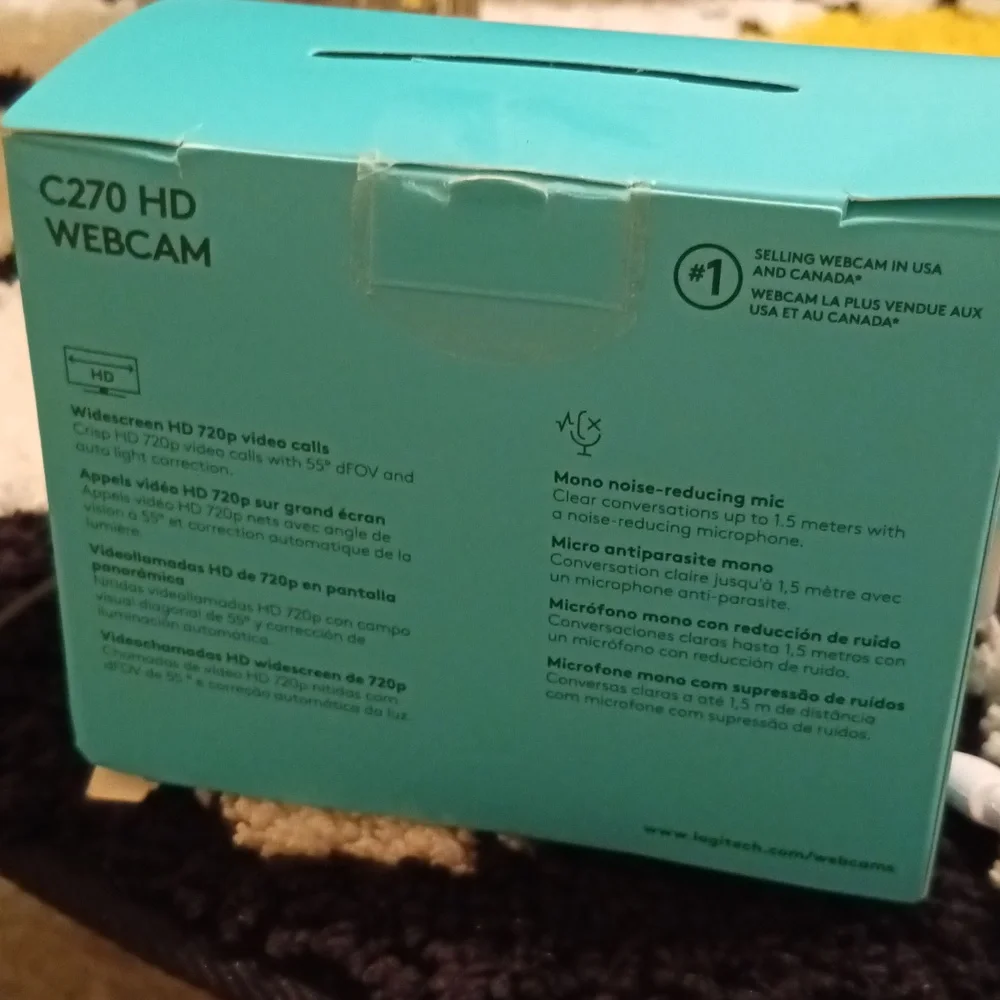 Logitech C270 HD Webcam - Black and Teal